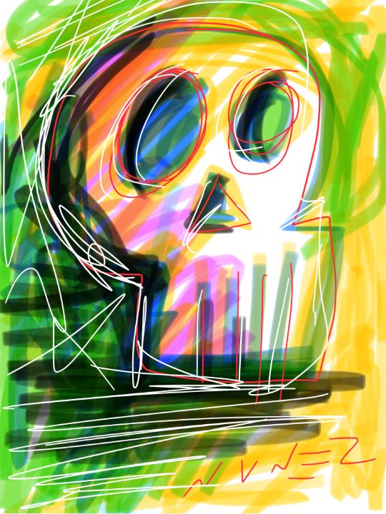 Colorful Skull 2 - NVNEZ - Digital Art, Abstract, Other Abstract - ArtPal