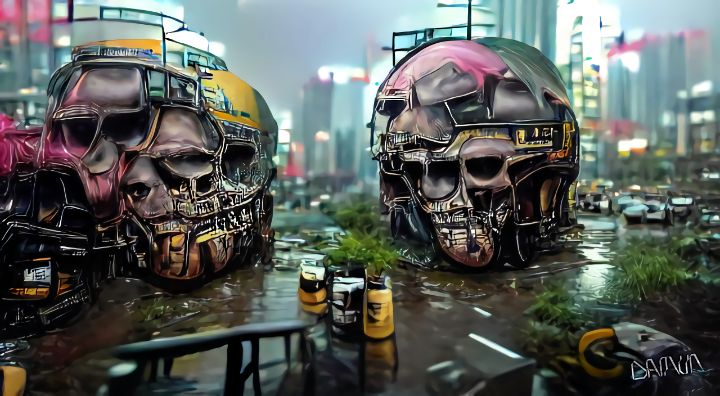 Cyberpunk Skull Landscape 0.03w - DREAMS|of|DAMUN