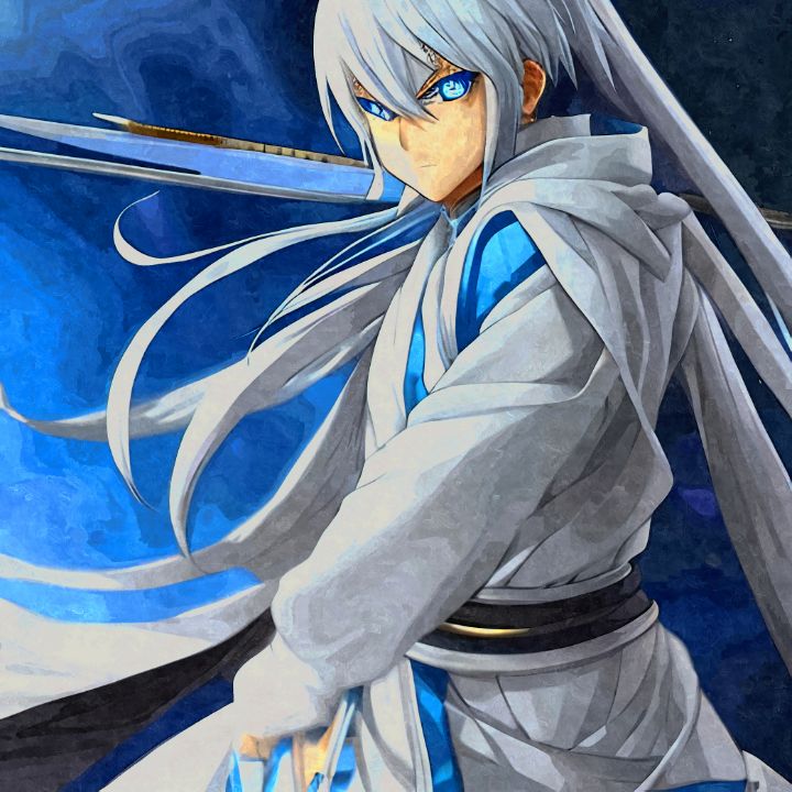 anime ninja with white hair