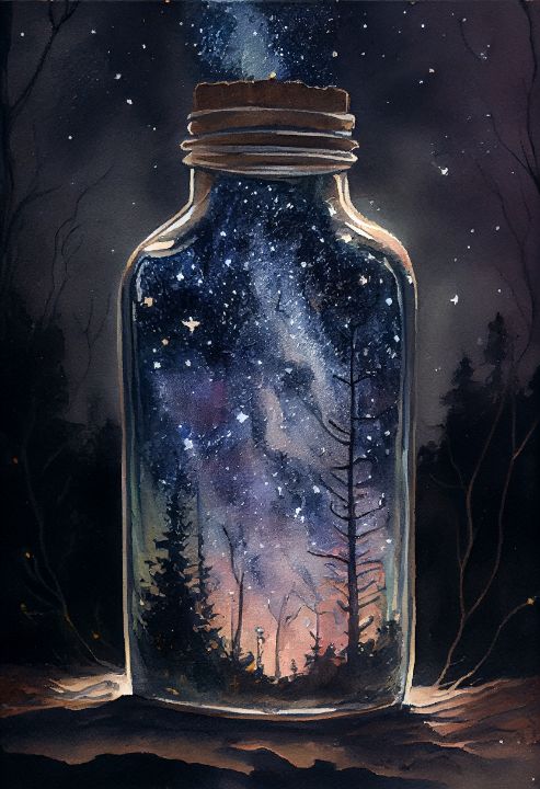 The Milky Way in a Bottle - z888 - Digital Art, Landscapes
