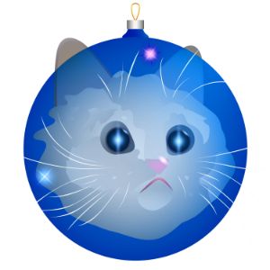 Christmas tree toy ball with a cat.