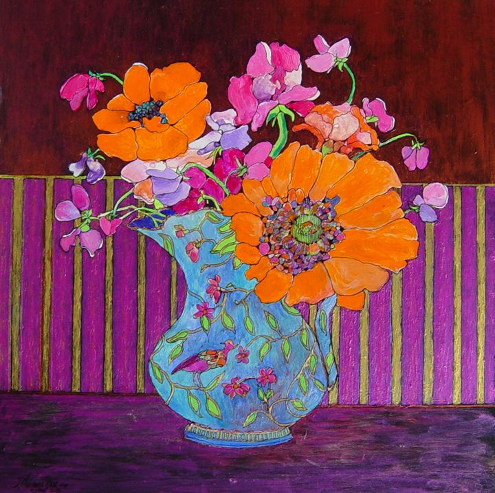 The Blue Vase - J. Michael Orr Fine Art - Paintings & Prints, Flowers ...