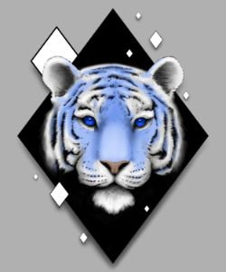 Blue tiger in a diamond