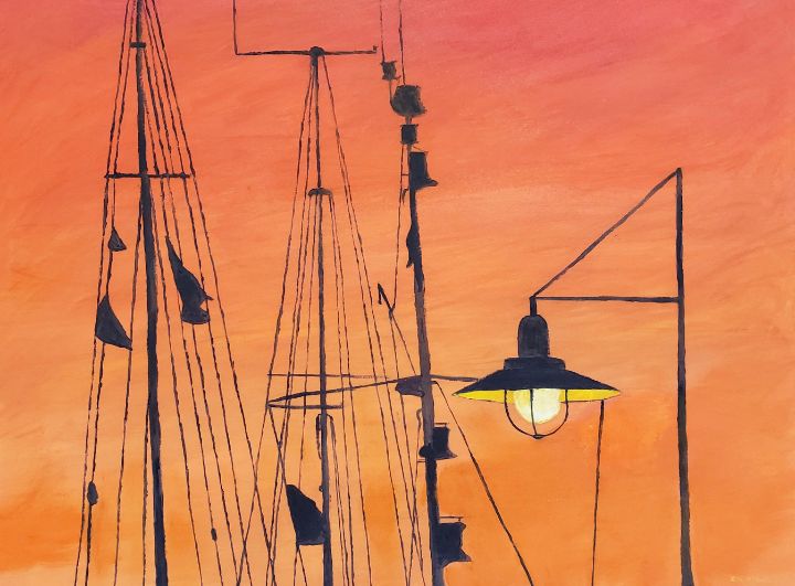 Dock at Dawn - Ronald Ables Art