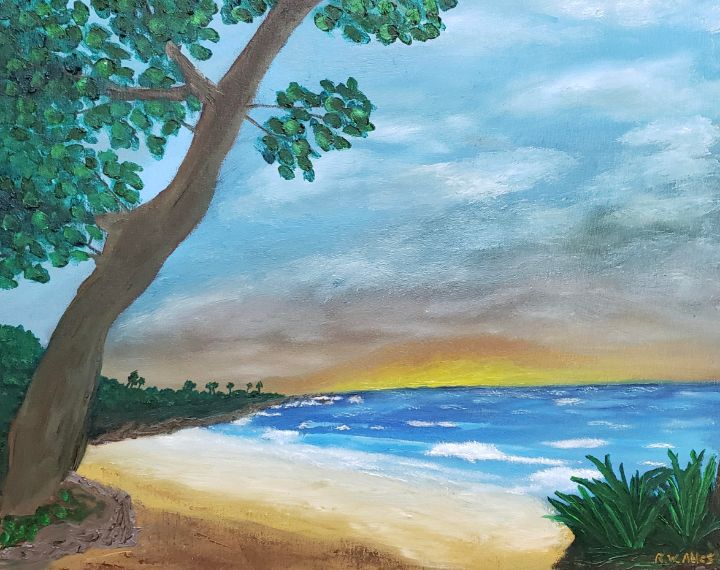 Evening Beach - Ronald Ables Art
