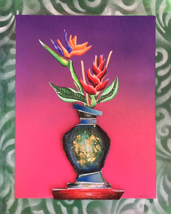 Birds of Paradise Infinite Spray Art Paintings & Prints, Flowers