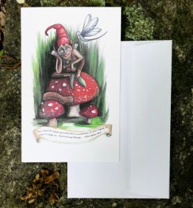 Spring Foraging Gnome Card - Melizza Chernov Illustration