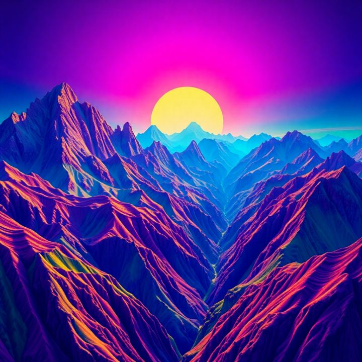 Synthwave Canyon Sunset - GeDesPi - Digital Art & AI, Fantasy ...