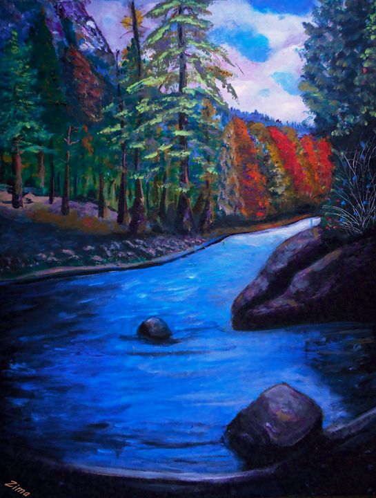 Secret place - Zima - Paintings & Prints, Landscapes & Nature