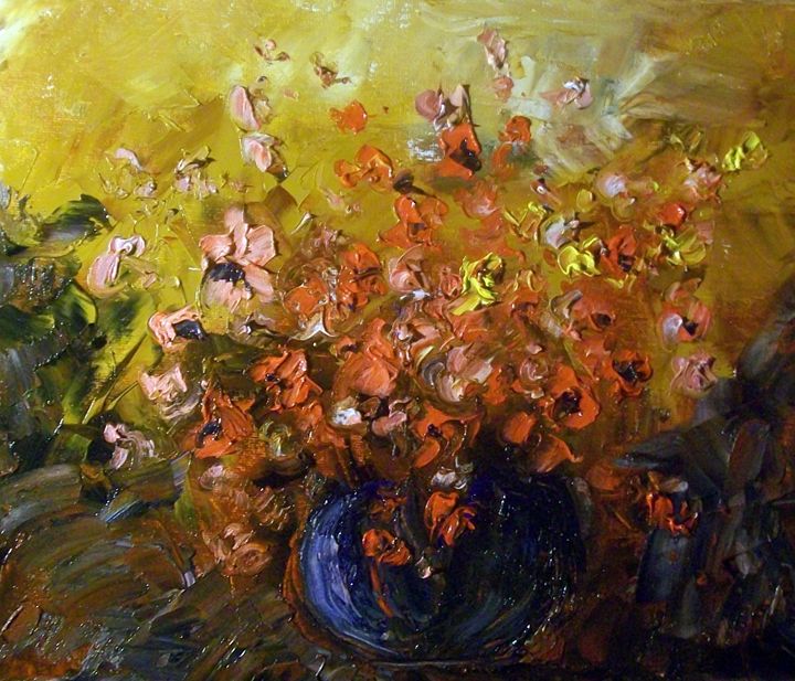 PALETTE KNIFE FLORAL PAINTING Raymond Doward Paintings & Prints