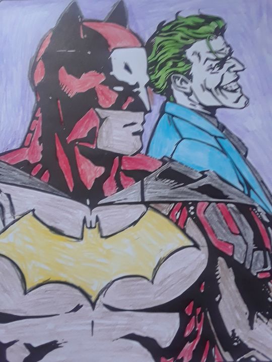batman vs joker drawings