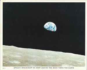 Apollo 8 Spacecraft in Orbit Moon