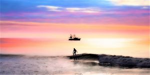Surfing on Pink Sky