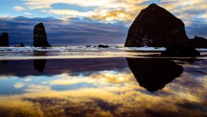 Haystack Rock Sunset - Amy Hillstead Photography
