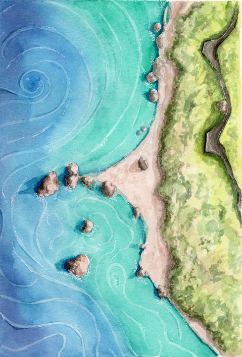 Fort on the Coast - 7 Mile Watercolors