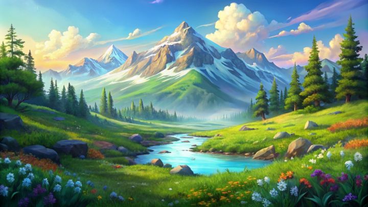 Serenity in Nature - artNN - Digital Art & AI, Landscapes & Nature