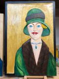 original oil painted wood
