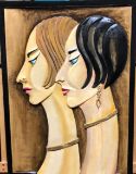 original oil painted hand carved woo