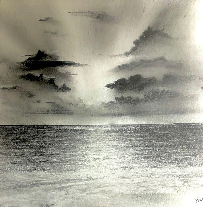 Dark Island Beach Storm Drawing - Jason Hays - Paintings & Prints