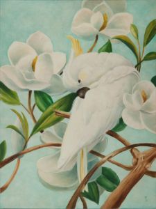 Parrot with Magnolias