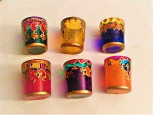 painted shot glasses / candleholders