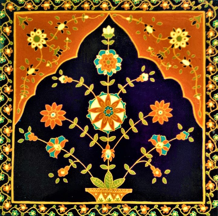 tree of life ceramic painting - indianArtOnCanvas