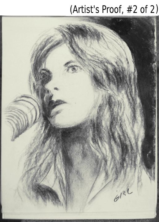 Charcoal Sketch Stevie Nicks - G. Linsenmayer Fine Art