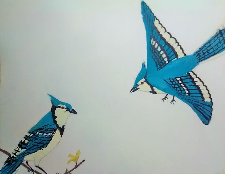 Buy Bluejays, Birds, Animals, Birds, & Fish, Paintings & Prints at ArtPal