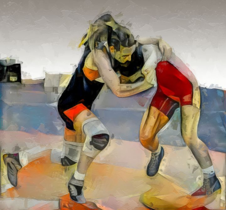 Woman Wrestlers - Paintings