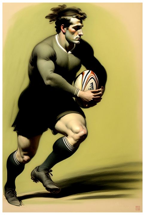 Rugby Player - Paintings - Paintings & Prints, Sports & Hobbies, Other ...