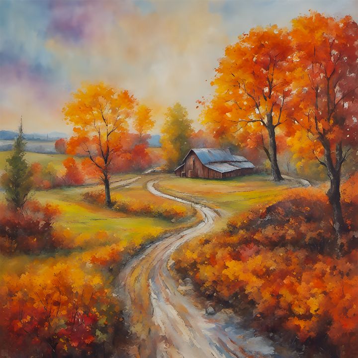 Autumn Landscape - Paintings - Paintings & Prints, Landscapes & Nature ...