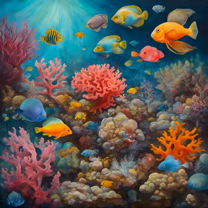 Tropical Reef - Paintings - Paintings & Prints, Animals, Birds, & Fish ...