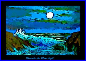 Moonlit Seascape Poster