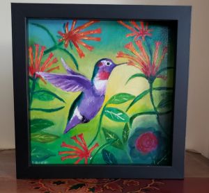 Hummingbird Round Canvas Paint and Sip