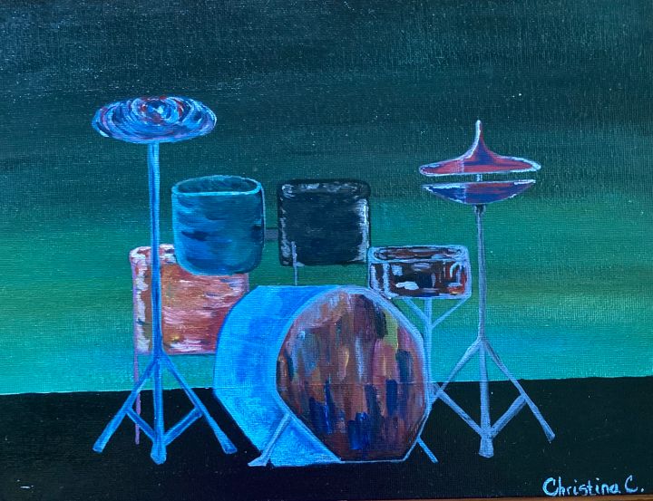 Dads Drums - Christina C - PaintingsDads Drums - Christina C - Paintings  