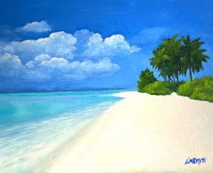 Beach Memory, Tropical Island Art
