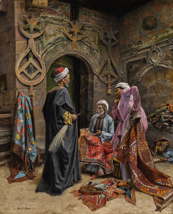 Carpet market, Cairo, 1800's. OttomanArchives Paintings & Prints, Religion, Philosophy
