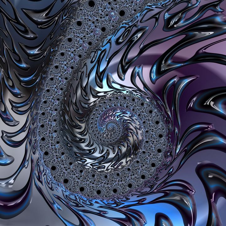 Rainbow metallic fractal - Sandra Lis Designs