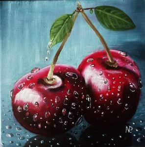 Cherry twins - ArtPlakhotnyk - Paintings & Prints, Still Life