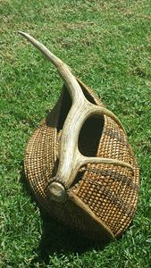 Handwoven Elk Basket - Handwoven Antler Baskets