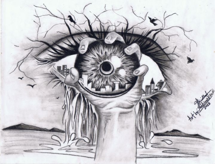 new and improved creepy eye drawing! by DevonDavis on DeviantArt
