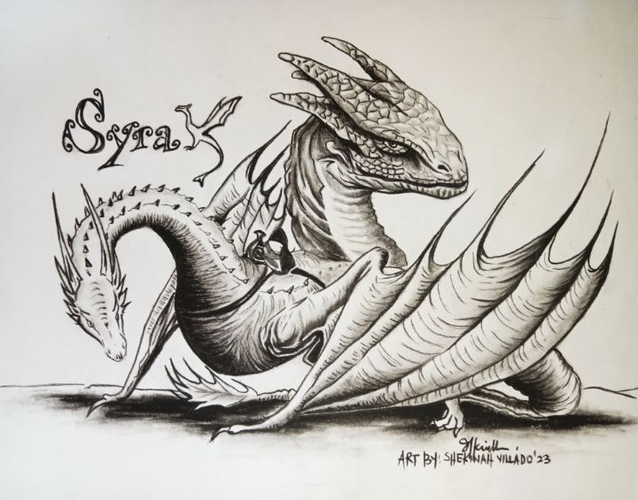 ArtStation - Charcoal drawing of Syrax dragon