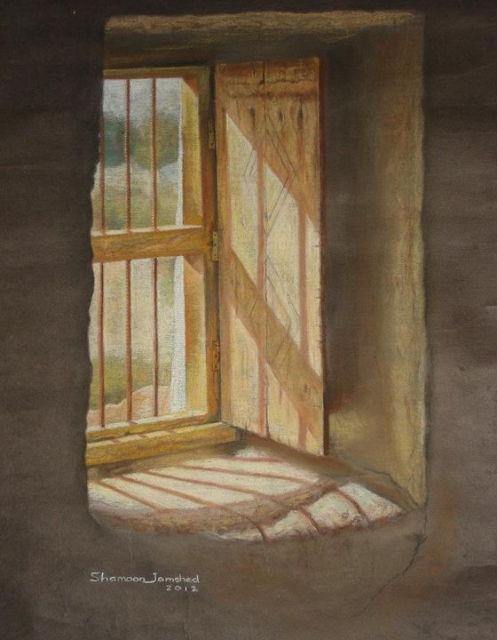 Window wall painting - Planet Papers - Paintings & Prints, Still Life,  Other Still Life - ArtPal
