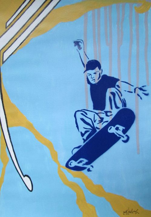 Flying skateboarder - Nicholas Ganz