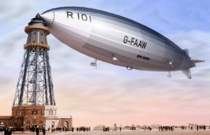 R101 Airship moored - Scifi Shipyards - Paintings & Prints