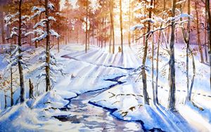 First Snow. Winter Landscape - VikArtStudio - Digital Art