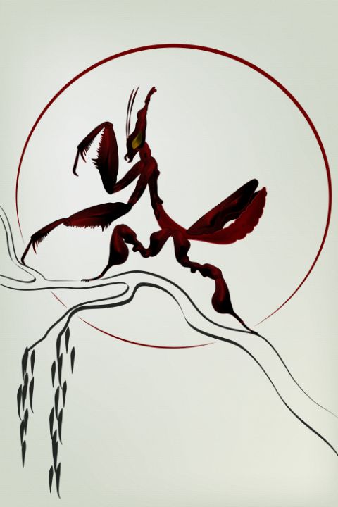 Black praying mantis 1 option Ira Go555 Digital Art Digital