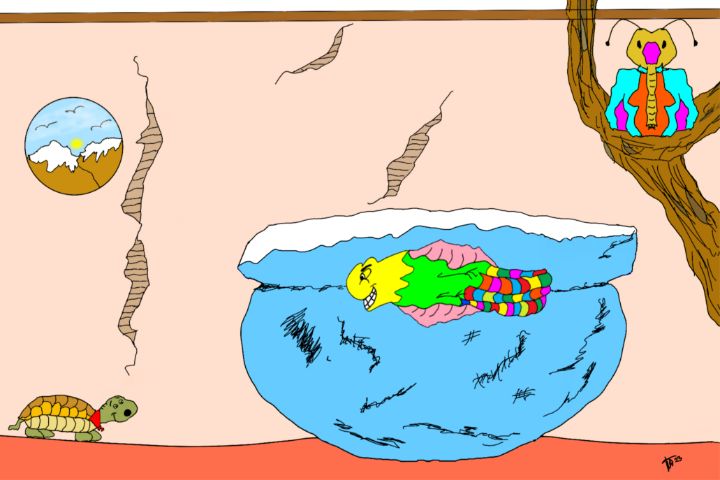 Maria Turtle Teddy Turtle is Carefree - Maria Theoharis - Drawings & Illustration ...