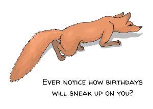 Sneaky fox brithday card - Spread Great Vibes