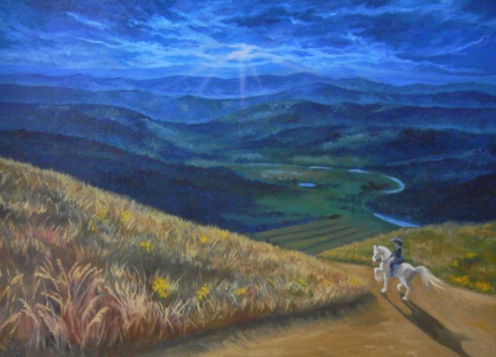 Horseman in a valley - Dinka's Art